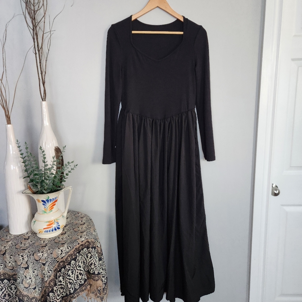 Classic Black Long Sleeve Dress LARGE